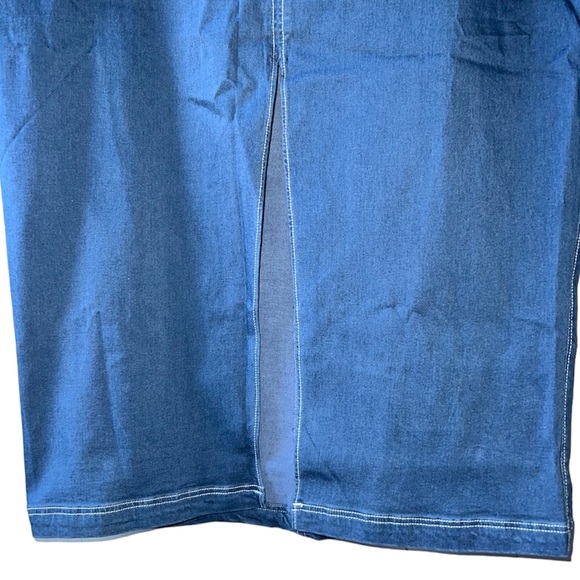 MARÉE POUR TOI | NWT DENIM FRONT SLIT SKIRT - Picture 6 of 11